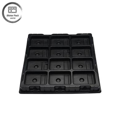 中国 Manufacturer Customized Large PS Electronic Plastic Tray, 12-Grid High Hardness Pure Black Packaging 販売のため