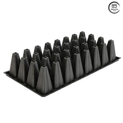 China 32-Cell Plastic Nursery Seed Tray, Vacuum Formed for Seed Growth, Black Seedling Tray for sale