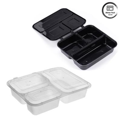 China 1-4 Compartimientos Reutilizables Caja de comida negra de microondas Con diseño a prueba de fugas para las necesidades de embalaje de alimentos en venta