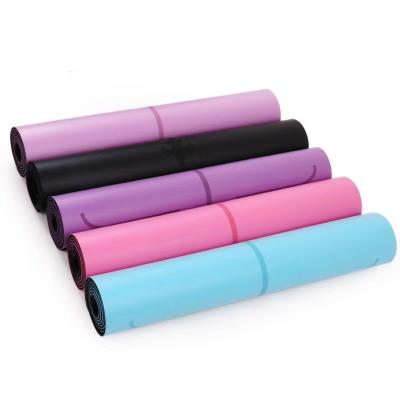 China Eco-friendly thick PU non-slip bright colors black shopping PU extra wide yoga mat for sale