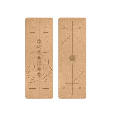 China Size Chart Natrual Synthetic Anti-static Cork Yoga Mat With Printing Rubber Customization Home Exercise for sale