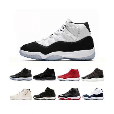 China Basketball Court Sneakers 2018 High Cheap Space Jam Bred Blue Basketball Shoes Concords Legend Blue Cool Grey Low Barons Men Women Aire 11 for sale