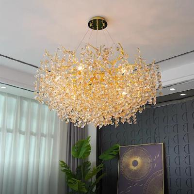 China Modern Nordic Decorative Chandelier Lights Modern Living Room Hotel Ceiling Hanging Crystal Chandelier Luxury Led Pendent Light Lamp for sale