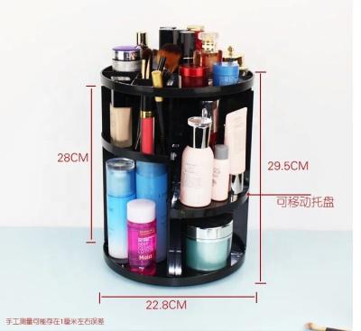 China Wholesale plastic viable 2019hotselling 360 color adjustable customized rotating cosmetic storage rack home makeup organizer box for sale