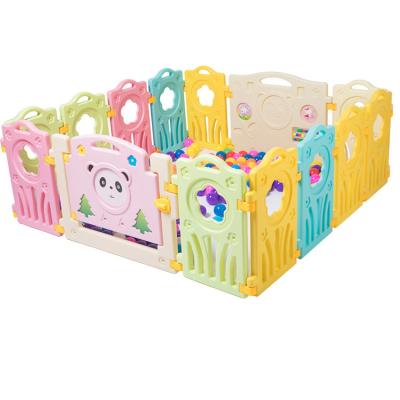 China Plastic Colorful Baby Indoor Kids Play Yard Plastic Playground Safety Play Fence for sale