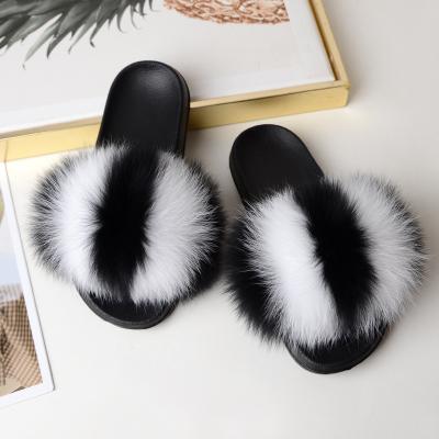 China Manufacturer Real Fur Slippers Recommended Quick-drying Rinse Soft Fur Slipper Outdoor Raccoon Slider Sandals for sale