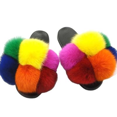 China Sales Custom Women Manufacturer Anti-odor Fluffy Slippers Ladies Soft Fur Slides for sale