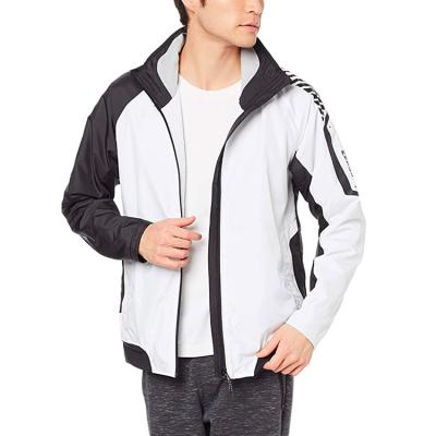 China 2021 Fashion Polyester Blue Traning Breaker Coat Breathable White Male Sports Crop Custom Logo Waterpoof Mens Sportswear Track Top for sale