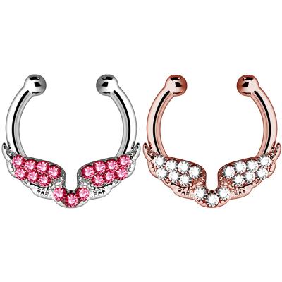 China Punk New Style Faux Diamond Nose Ring Septum Hoop Nose Piercing For Women Body Jewelry for sale