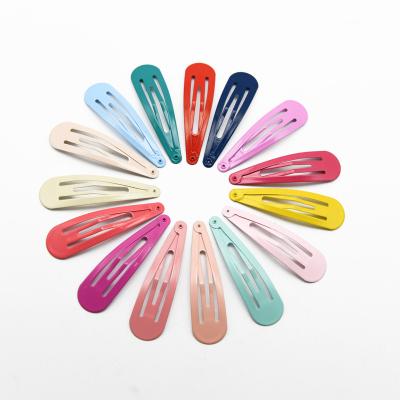 China Kids Hair Accessories 7cm Hair Clips Hair Clips Solid Color Base Multi Colored Snap Hairpins for sale