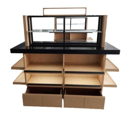 China PLY/MDF/Solid wood/metal wood/acrylic metal supermarket display rack shelving floor standing display racks for floor mats for sale