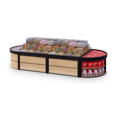 China PLY/MDF/Solid Wood/Metal/Acrylic Fashion Mall Retail Store Display Stand Chocolate Display Rack for sale