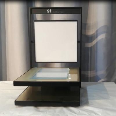 China Custom PLY/MDF/Solid Acrylic Floor Stand Wooden/Metal/Metal Cosmetic Display Rack Led Skin Care Display for sale