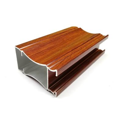 China Traditional 6063 Aluminum Profiles Wood Finish Heat Transfer Wood Grain Profiles For China OEM Outdoor Factory Good Price for sale