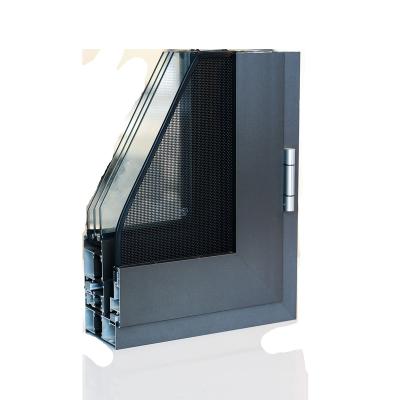 China Magnetic Screen Aluminum Windows Doors Profiles Set With Mesh And Glass Customized Design Aluminum Section for sale