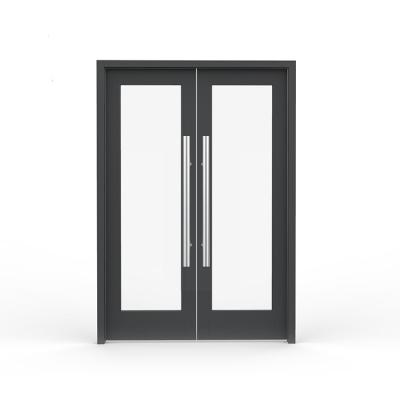 China Modern Reflective Double Swing Glass Patio Door , Aluminum Spring Door Anodized Exterior for sale