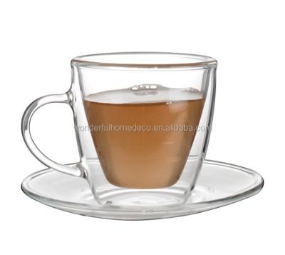 China 80ml Viable Espresso Cup And Saucer Tea Cup Saucers Pyrex Glass Cup With Saucer for sale