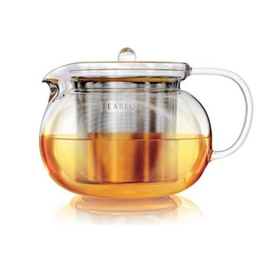 China Viable Pyrex Glass Teapot With Infuser Glass Teapot Coffee Pot Transparent Pyrex Glass Teapot for sale