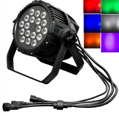 China IP66 Waterproof Digital Display LED 18Bulbs x 18W Balck Cast RGBWA+UV Par Light for sale