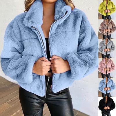 China 2022 new arrivals Anti-wrinkle plus size winter women clothing ladies coats zipper fleece jacket winter short coat for women for sale