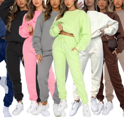 China Plain Logo Women French Terry Hoodies QUICK DRY Custom Tracksuit Set Casual Organic Cotton Pullover Basic Hoodie Sweatsuit for sale