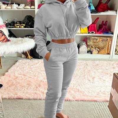 China Drawstring Suits Winter Jogger Pullover Hoodie Women Jogger Pants and Hoodie Set QUICK DRY Hot Selling Autumn Set Woman Sweatpants for sale