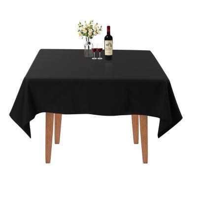 China Waterproof Western Polyester Restaurant Damask Custom Printed Black Table Cloth for sale