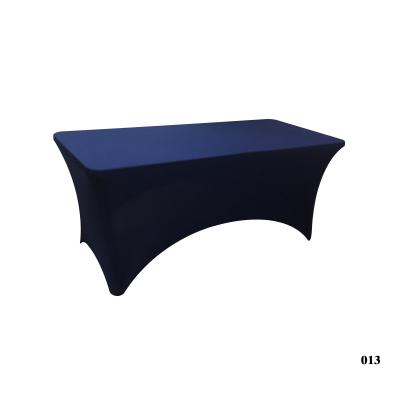 China Hot Sale 6Ft Navy Blue Spandex Table Covers Party Disposable Rectangular Table Cloths for sale