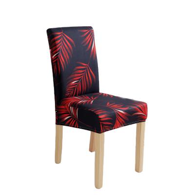 China Simple Printed Spandex Stretch Dining High Back Chair Cover For Home And Kitchen Dining Room for sale