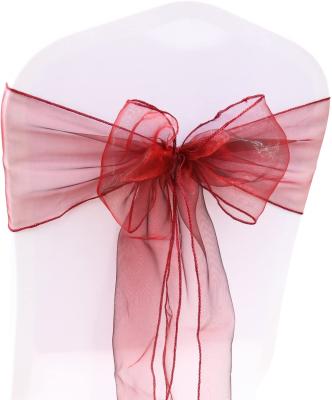 China Simple Organza Sash Banquet Chair Cover Wedding Decoration for sale