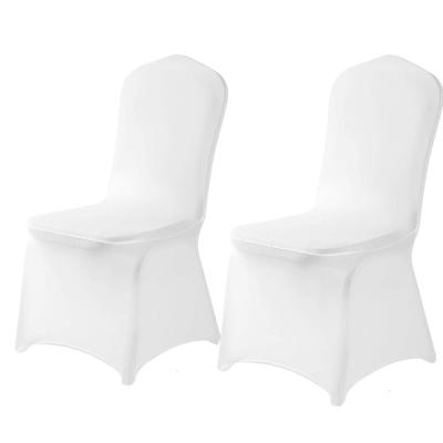 China Plain Wholesale White Spandex Chair Cover For Party Banquet Wedding Event for sale