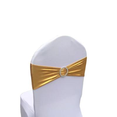 China Simple High Quality Gold Chair Sashes Wedding Decorative Party Chair Sash for sale