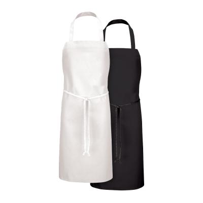 China Durable Spun White Black Polyester Bib Aprons For Home And Kitchen for sale