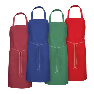 China Durable Spun Polyester Chef Work Bib Aprons For Home And Kitchen With Tubular Ties for sale