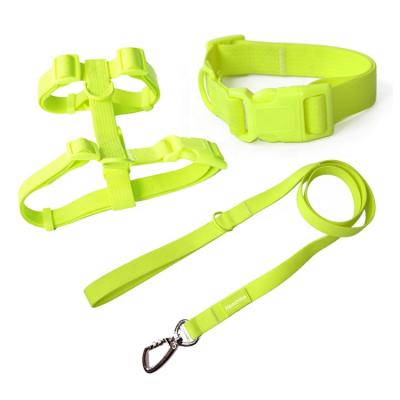 China Fashion Viable Custom Special Design PVC Dog Collar Waterproof Soft Rubber Plastic Leash And Harness Set for sale