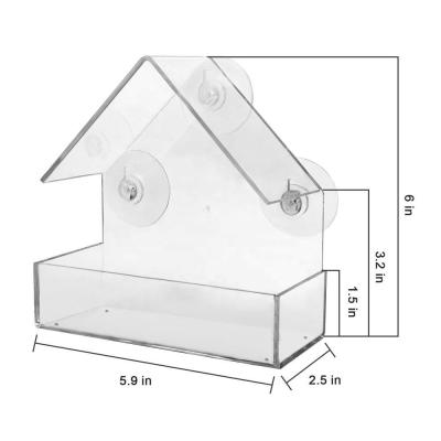 China Portable Square Pet Cage House Clear Shape Stocked Hot Selling Acrylic Bird Cage With Standing Bar for sale