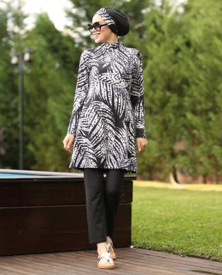 China DRIVER FORCE Anti-UV 3pcs Digital Printing Muslim Swimwear For Woman Custom Long Sleeve Islamic Swimwear for sale