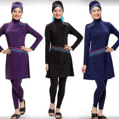 China Plain Sleeve 2 Pcs Windproof Short Islamic Swimsuit Muslim DRIVE FORCE Muslim Swimwear For Woman Burkini for sale