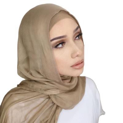 China DRIVING FORCE Women Soft Cotton Woven Modal Muslim Scarf Breathable Lightweight Eco-Friendly Islamic Hijab for sale