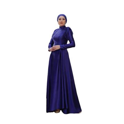 China 2022 Dubai Wholesale DRIVING FORCE Anti-wrinkle elegant satin long skirt personal dress Muslim Evening Maxi Dress Woman for sale