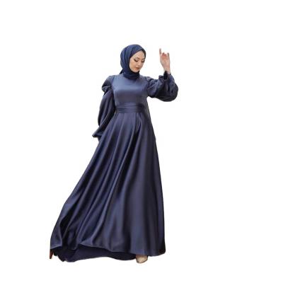 China 2022 Dubai Anti-Wrinkle Dubai Classic Formal Islamic Satin Same Dress Women Abaya Design Muslim Abaya Dresses for sale