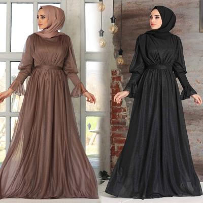 China 100% Polyester MOTOR FORCE Eid Party Islamic Dress Basic Long Dress Sleeveless Muslim Dress For Ladies for sale