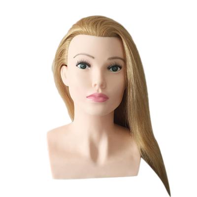 China Natural Head Barber Practice Cutting Mannequin Head Hair Training Doll for sale