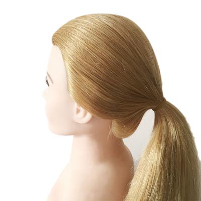 China Cosmetology Mannequin Heads Hair Mannequin Head With Shoulders Real Hair Doll Head For Salon Practice for sale