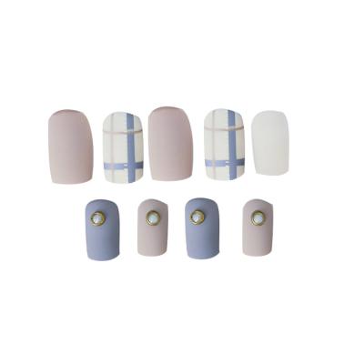 China Wholesale French Cute Smile Artificial False Nail Art Tips 24pcs for sale