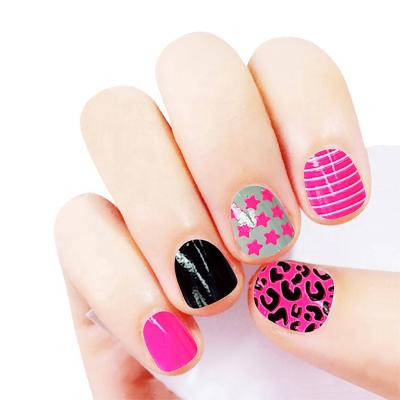 China Black Pink Fashion French Stars Color Nails Salon Press On Nails Cheap Supplies 12pcs for sale