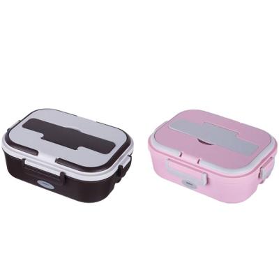 China Portable Car Lunch Box Sets Safe Electric Stainless Steel Food Warmer 2-In-1 Lunch Box With Carry Bag Household for sale