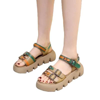 China Deodorization 2022 new style summer style low heel shoes lady sandal sports sandals fashion women leather shoes wadge sandal for sale