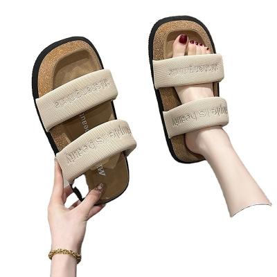 China Around wedge l 2022 summer lady slipper beach lady sandals new style fashion women low heel shoes sport slippers for sale