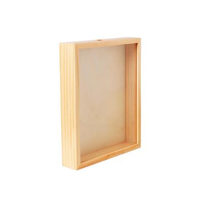 China Eco-friendly Accessories Natural Pine Nature Bar Photo Picture Frame Wooden Shadow Box for sale